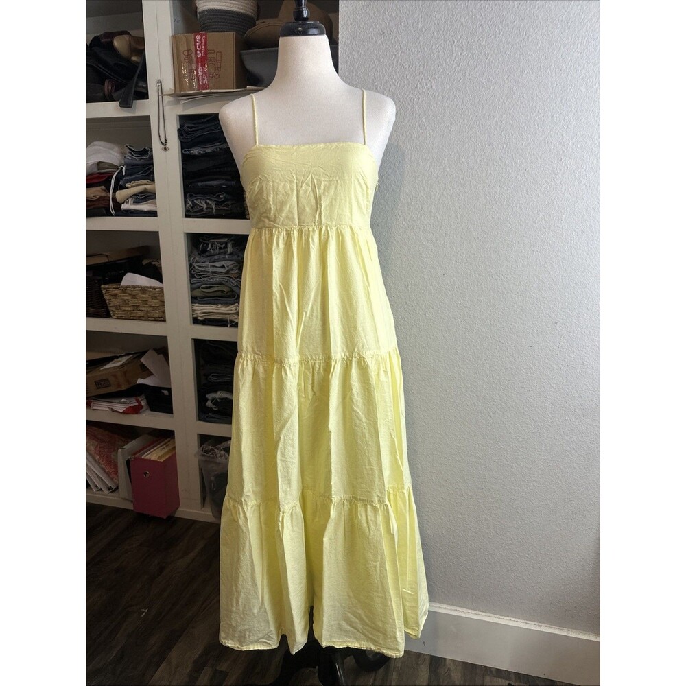 Zara Cotton Paneled Maxi Dress Sz Small - Picture 3 of 11